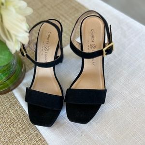 NEW CHINESE LAUNDRY BLACK BLOCK HEEL JIMMY CHOO STYLE PLATFORM HEEL SIZE 8